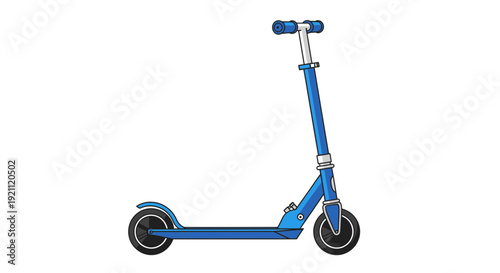 Blue Kick Scooter for Kids and Adults - Foldable Design, Urban Mobility