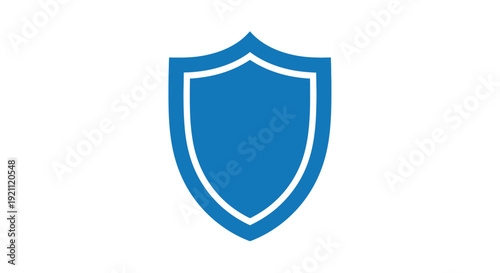 Blue Shield Icon on White Background