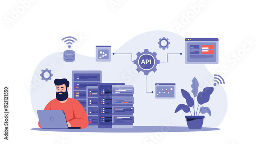 Backend developer working on server infrastructure and API integration for cloud computing systems and database management.