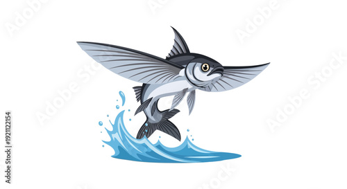 Flying Fish Leaping Out of Water