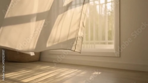 Sunlit white room with soft natural light