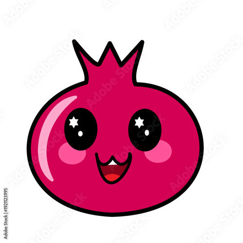 pomegranate fruit kawaii design useful for making stickers graphics worksheets flash card for kids printable.eps