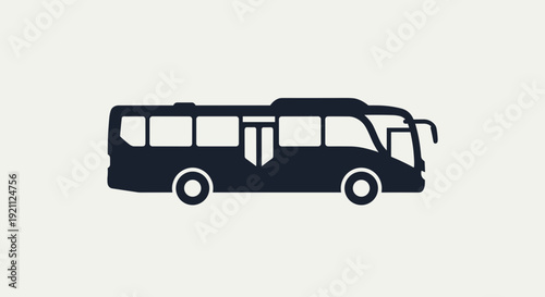 Simple Black Silhouette of City Bus.