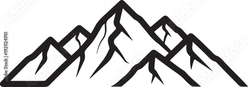 Mountain Peak Silhouette Landscape Illustration,
Majestic Mountain Range Black Vector Design,
Minimal Mountain Skyline Silhouette Art