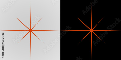 Bild auf Leinwand PNG Star Light Sparkle Effect, Bright red star flare, Lens Flare Burst, Shiny Flash Overlay Elements Isolated