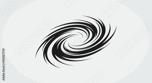 Black Swirling Spiral Design Element.