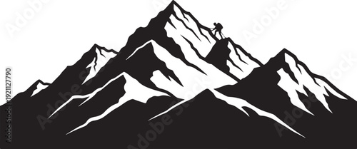 Mountain Peak Silhouette Landscape Illustration,
Majestic Mountain Range Black Vector Design,
Minimal Mountain Skyline Silhouette Art