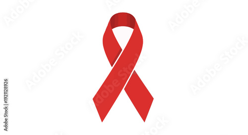 Red Ribbon Symbol of AIDS HIV Awareness and Support.
