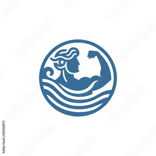 Poseidon Wave God Logo