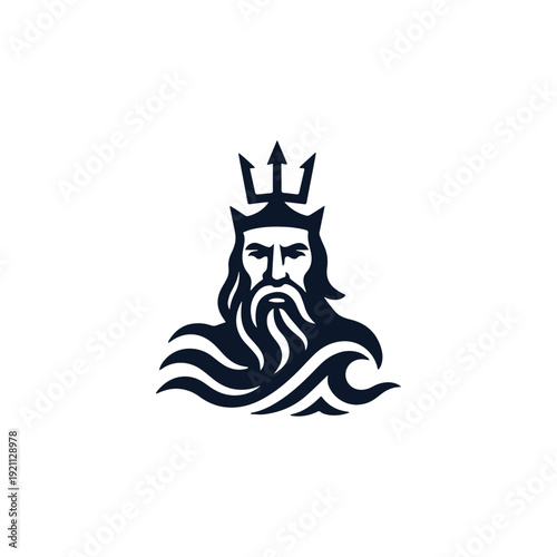 Poseidon Wave God Logo