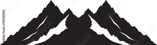 Mountain Peak Silhouette Landscape Illustration,
Majestic Mountain Range Black Vector Design,
Minimal Mountain Skyline Silhouette Art