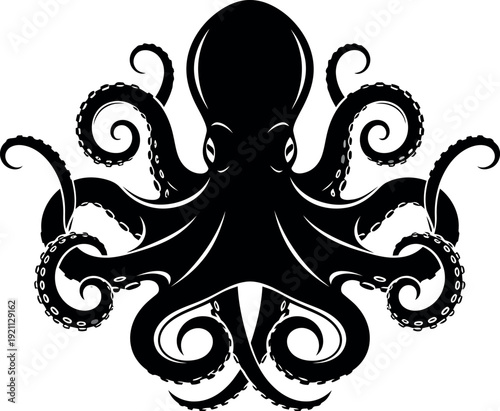 Partial view of a black octopus tentacle with suction cups