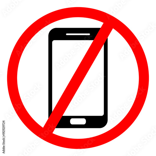 no phone allowed. no smartphone. cellphone forbidden sign area. vector illustration