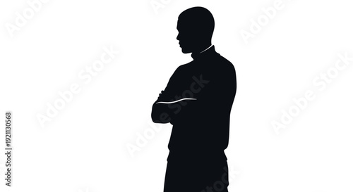 Silhouette of a man standing confidently.