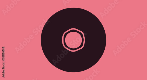 Vinyl Record with Pink Center Label.