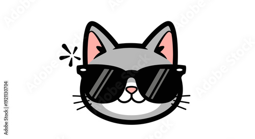 Cool Cat Wearing Sunglasses Graphic Illustration