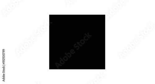 Black Square Shape on White Background.