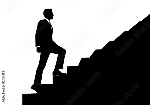 business man standing on stairs