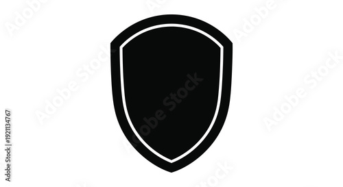 Free Download A stark black shield with a decorative white outline representing protection and defense in silhouette high quality professional - GFXLoad