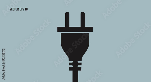 Electric Plug Closeup Detailed View Illustration.