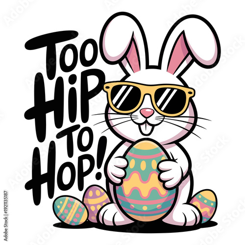 Happy Easter, wish card, and T-shirt design. 