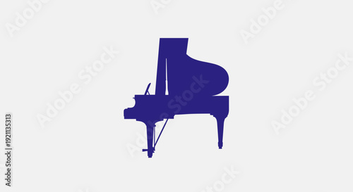 Grand Piano Silhouette Music Instrument Icon.