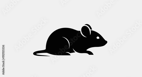 Black Silhouette of a Mouse Profile.
