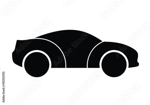 Sport car silhouette icon vector illustration isolated on white background for design
