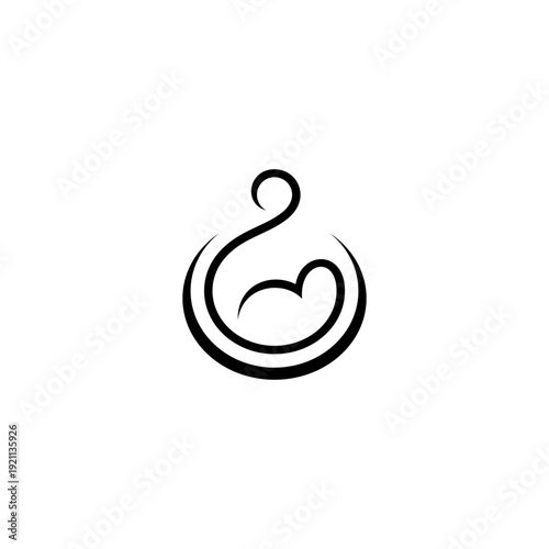Baby child pregnancy logo with abstract vector design style