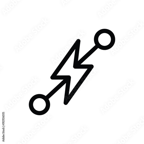 Lightning Bolt Connection Monoline Icon
