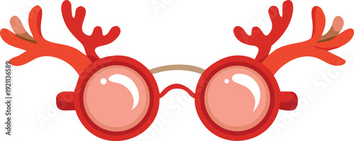 Festive red reindeer antlers and glasses combine for a playful holiday accessory