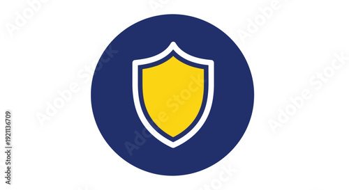 Shield Icon Symbolizing Security and Protection on a Blue Background
