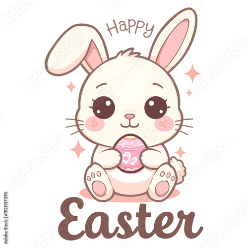 Happy Easter, wish card, and T-shirt design. 