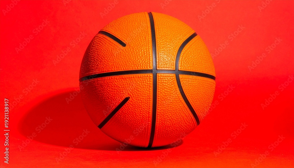Fototapeta premium Orange Basketball on Red Background