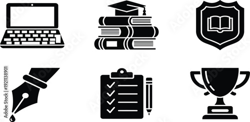 Education and academic achievement icons