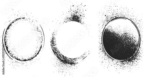 Paint Brush Stroke and Ink Splatter Vector Set with Rough Smears, Stains, Drops and Blots, Hand Traced Artistic Design Elements Isolated on White Background.