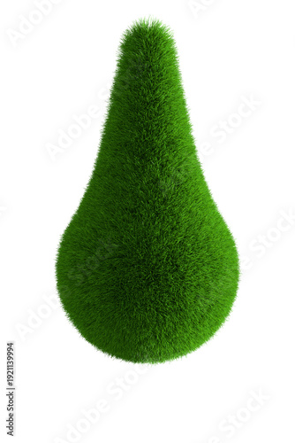 Waterdrop from grass on whi...