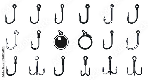 Fishing Hooks Collection - Various Types and Sizes