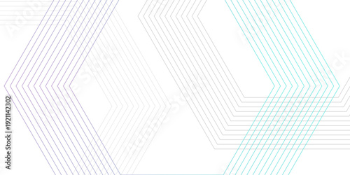 Abstract geometric background with purple and blue hexagonal line patterns on white background