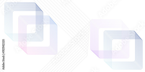 abstract gradient overlapping rounded squares minimal geometric background with soft pastel lines and symmetry structure