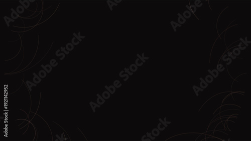 Flow lines and fiber optics with glowing light trails on black background, abstract design with dynamic motion, minimalist composition