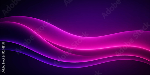 A flowing purple abstract background features smooth pink waves and light silk textures in a colorful motion design