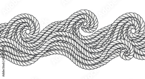 Twisted Rope Waves Seamless Pattern Graphic Design
