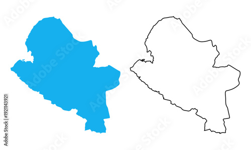 Map of Narino is a Department of Colombia. Map with detailed outlines and blue silhouettes