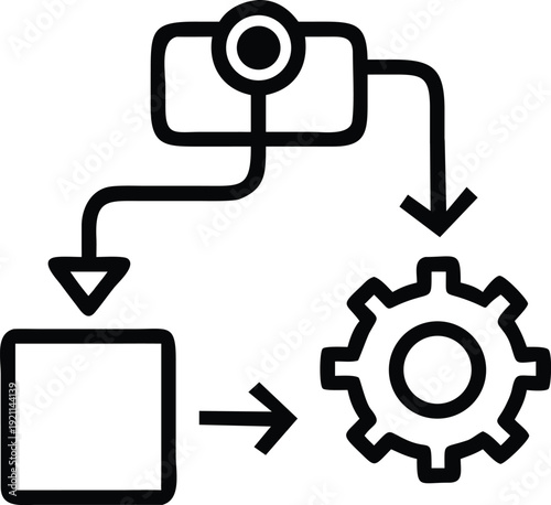 Business Automation Line Icon  Editable stroke vector AI automation