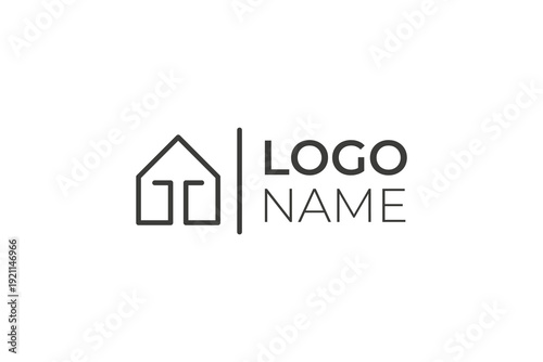 modern minimal house logo for real estate or service
