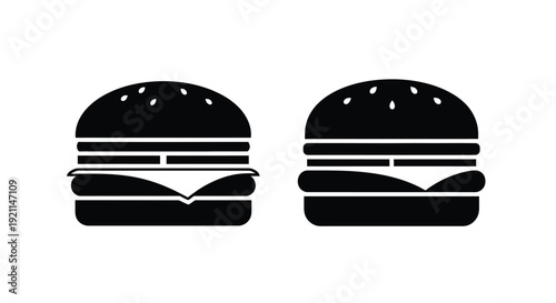 Two black burger icons presented as a simple silhouette