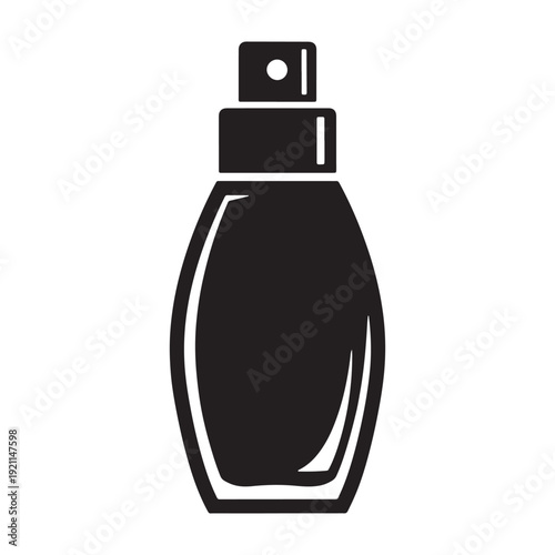 Black perfume bottle icon isolated on white background