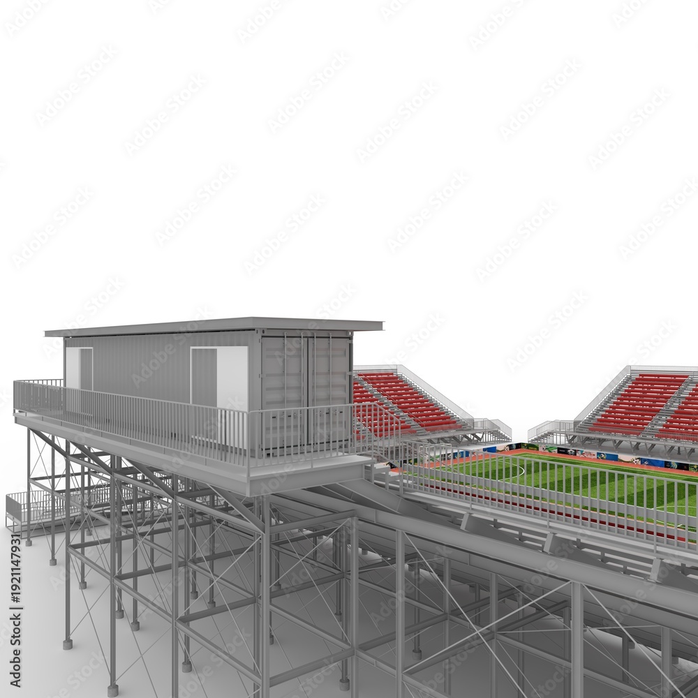 Obraz premium 3d render of outdoor futsal arena