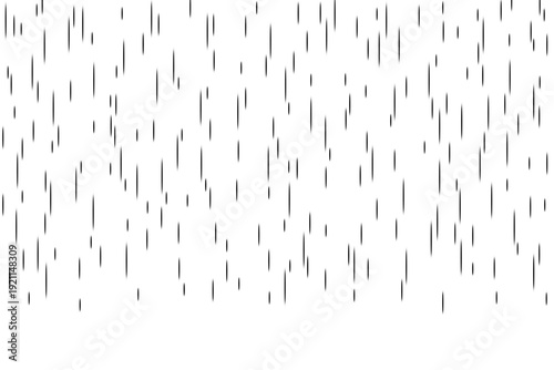 Rain streaks overlay with black speed lines on transparent background, comic style falling rain drop effect.